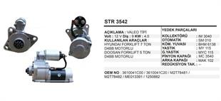Marş Motoru 24V 9DİŞ Hyundai Doosan 5TON 7TON Forklift D4BB Motorlu STR3542 | REMARK STR3542