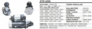 Marş Motoru 12V 10DİŞ Iskra Tip 3.2 Kw Johndeer | REMARK STR4556