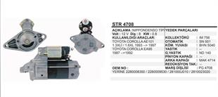 Marş Motoru 12V 8DİŞ Toyota Corolla 93-97 1.3XLİ 1.6XL AE101 EA95 | REMARK STR4708