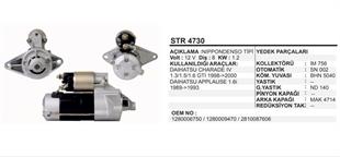 Marş Motoru 12V 8DİŞ Daihatsu Charade Applause | REMARK STR4730