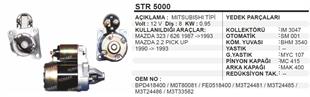 Marş Motoru 12V 8DİŞ Mazda 323 626 87 93 Kia Rio Kia Rio Sephia | REMARK STR5000