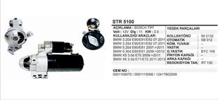 Marş Motoru 12V 11DİŞ 2.0KW Bmw 320D 325D 520D 530 | REMARK STR5100