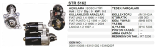Marş Motoru 12V 9 Diş Fiat Albea Palio Siena Uno Punto | REMARK STR5162