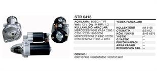 Marş Motoru 12V 9DİŞ Mercedes 200-C180 Sprinter C180 C200 C220 E200 E230 E250 | REMARK STR6418