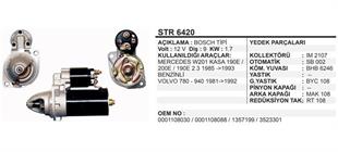 Marş Motoru 12V 9 Diş Mercedes 190E-200E 85-93 Volvo 780 940 81-92 Benzinli | REMARK STR6420