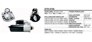 Marş Motoru 12V 9DİŞ 1.7KW Volvo S80 XC90 | REMARK STR6750