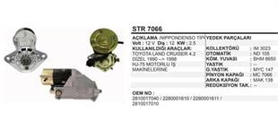 Marş Motoru 12V 12DİŞ Toyota Land Cruiser 4.2 Dız Yanmar Deniz Motoru Marin | REMARK STR7066