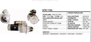 Marş Motoru 12V 10DİŞ Johndeere 28MT Volvo Bmc Fatih Case Hyster Forklift Dişli Çapı 30mm | REMARK STR7152