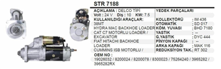 Marş Motoru 24V 10DİŞ Hidromek Beko Loader 38MT Cummuns Cummıns Backhoa Loader | REMARK STR7188