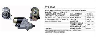 Marş Motoru 24V 11DİŞ Fuso Canter Kobelco K907R Hyundai 210LC3 Excavatör Forklift | REMARK STR7705
