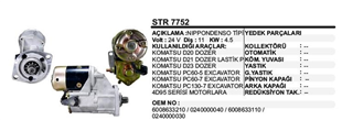 Marş Motoru 24V 11DİŞ Komatsu Excavatör Yeni Nesil İş Makinası Dozer Lastik Paletli | REMARK STR7752