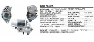 Marş Motoru 12V 11DİŞ Aksa Jenarator Perkıns Case 440CT New Holland C185 2,0 Kw | REMARK STR7846A