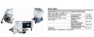 Marş Motoru 24V 11DİŞ Komatsu WA320 Johndeere 670D 672D Grayder | REMARK STR7861