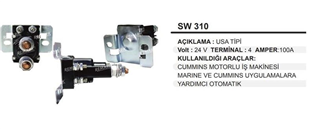 Marş Yardımcı Ara Otomatiği 24V 100AH Cummins Motorlu İş Makinesı Marine Ve Cummins Uygulamalara Yardımcı Otomatik | REMARK SW310