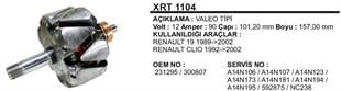 Rotor 12V 90AH R19 Clio Valeo Tip (Renault R19 Clio Rnı) (592875 231295 300807) | REMARK XRT1104