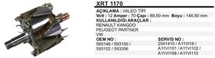 Rotor 12V 70AH Kango Peugeot (Peugeot Partner Renault Clio Kango ) | REMARK XRT1170