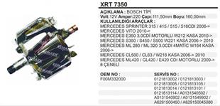Rotor 12V 220AH Bosch Tip Mercedes Sprinter Vito E Serisi S Serisi | REMARK XRT7350