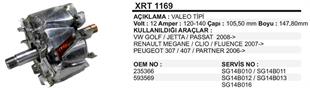 Rotor 12v 120a-140a Vw Renault Peugeot Partner Golf Passat Megan Clıo Partner Xrt1169 | Kemali Ka001