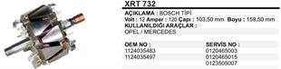 Rotor 12v 120ah Mercedes Opel Bosch Tipi 103,5*160-xrt732 | Remark Xrt732