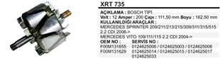 Rotor 12v 200ah Mercedes Sprinter Vito 112*161 | Martek Xrt735