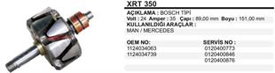 Rotor 24V 35AH Mercedes Man Bosch Tip XRT350 | REMARK XRT350
