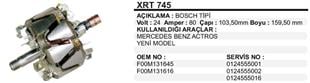 Rotor 24V 80AH Mercedes Axor Actros XRT745 | MARTEK XRT745