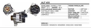 Alternatör 12v 85ah Fıat Palio Siena (gergili) | Schenna Alt455
