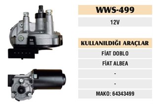 Silgi Motoru 12v Albea Doblo 64343499-s499 | Ith Sm499