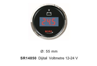 Dijital Voltmetre 12-24V Siyah Mors SR14850 | SR 14850