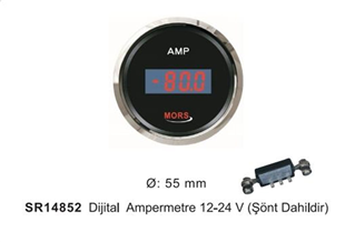 Mors Dijital Ampermetre+şöntlü 12V-24V Siyah | SR 14852