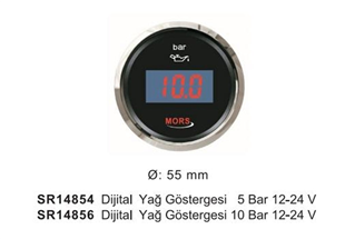 Mors Dijital Yağ Göstergesi 10 Bar 12-24V Siyah | SR 14856