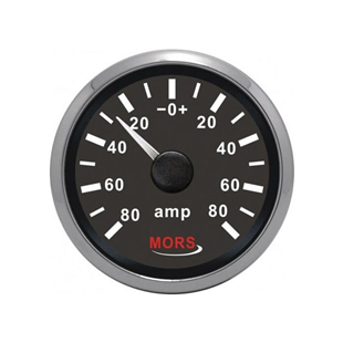 Mors Ampermetre 12-24V 52 Çap Siyah SR14972 | SR 14972