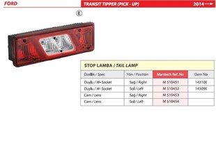 Stop Lambası Ford Transit Tipper (14>) Sağ | Mars 510451