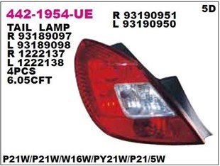Stop Lambası Opel Corsa D 07 5kapı Sağ | Depo 4421954rue
