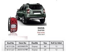 Stop Lambası Sol Duysuz Duster 1.3 2013-2017 | Mars 511227