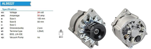 Alternatör 24v 55ah Caterpillar -ym Scanıa Bk112-s112 Bosch Tipi | Unıp Alt0108