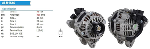 Alternatör 12v 120ah Cıtroen Berlıngo-peugeot Partner-scudo 406 Cıvatalı Başlıklı | Unıp Alt3049