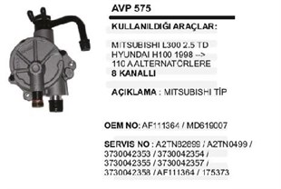 Vakum Pompası Hyundai H100 Starex Mıtsubıshı L200 L300 8kanal 98> | Martek Avp575