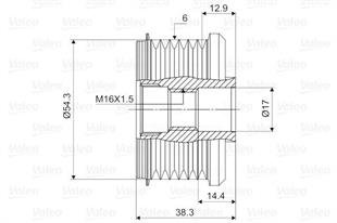 Alt.kasnağı 6kan Berlingo Iıı Partner Tepe C4 Picasso 1.6 Hdı Berlingo Iı 2.0hdı 1.6hdı C Elysee P301 1.2vtı 72 Blue C1 P107 | Valeo 588002