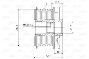 Alt.kasnağı 6kan Focus Fiesta Volvo Doblo Ducato Volvo S40 Fıat Doblo Egea Jeep 1042119830 52067422 | Valeo 588011