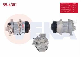 Klima Kompresörü 12v 6pk 120mm Toyota Auris Avensis Corolla (zre15) 1.6 Vvt-ı 2007-2012 / Avensis (t27) 1.6i 2 | Veka 584301