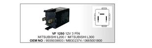 Flaşör 12V 3 Uç Mitsubishi L200 L300 9555039000 MB302374 0665001800 | VERTEX VF1280