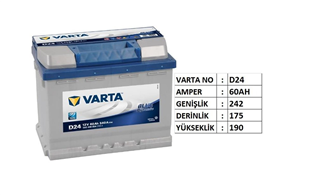 Akü, 12V 60AH Varta Akü (Blue Dynamic) | VRTD 24