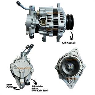 Alternatör 12v 65ah Hyundai H100 Mıtsubıshı L200 L300 Çift Kasnak Kalın Borulu (max90ah) Alt12664n 12664n Alt Ayak 8mm Cıvata | Wutse Alt12664-8mm
