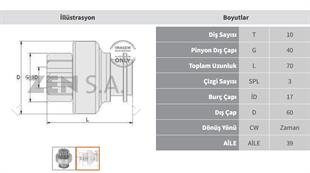 Marş Dişlisi 10diş Ford Kalın Freze Zen0064 | Zen 0064
