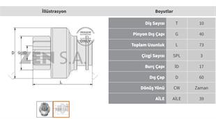 Marş Dişlisi 10diş Mf Kalın Freze Zen0067 | Zen 0067