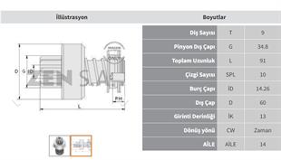 Marş Dişlisi 9diş 308 Mercedes 302 Zen0105 | Zen 0105