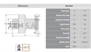 Marş Dişlisi 9diş Mercedes Bmw Opel Boscht Zen0108 | Zen 0108