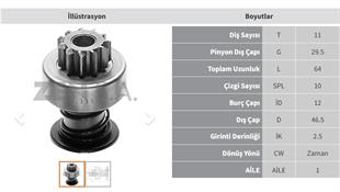 Marş Dişlisi 11diş Volvo Penta Fıat Alfa Audi Atma Motor Zen0111 | Zen 0111