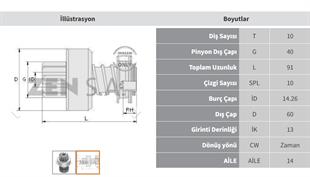 Marş Dişlisi 10diş Ford D1210  Zen0118 | Zen 0118